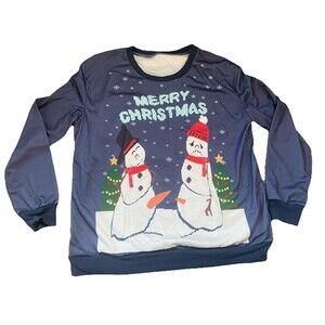 Unisex Lightweight Sweater Ugly Christmas Snowman Naughty Novelty Carrot Size XL